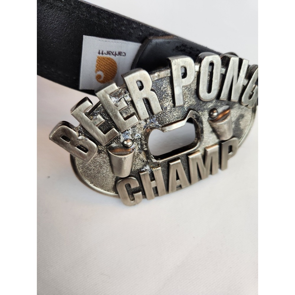 Beer Pong Champ Bottle Opener Metal Buckle Table Santa Gift Carhartt‎ 40" Belt - Picture 6 of 6